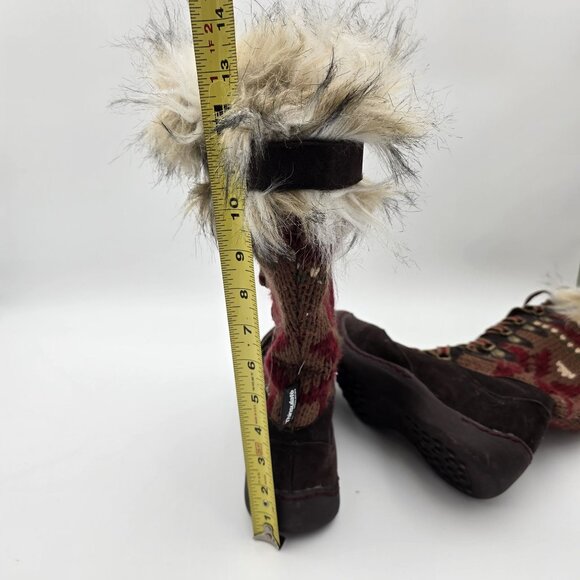 The Mukluks Knit Faux Fur Winter Boots Brown Size 6 Outdoor Snowproof - Picture 9 of 9